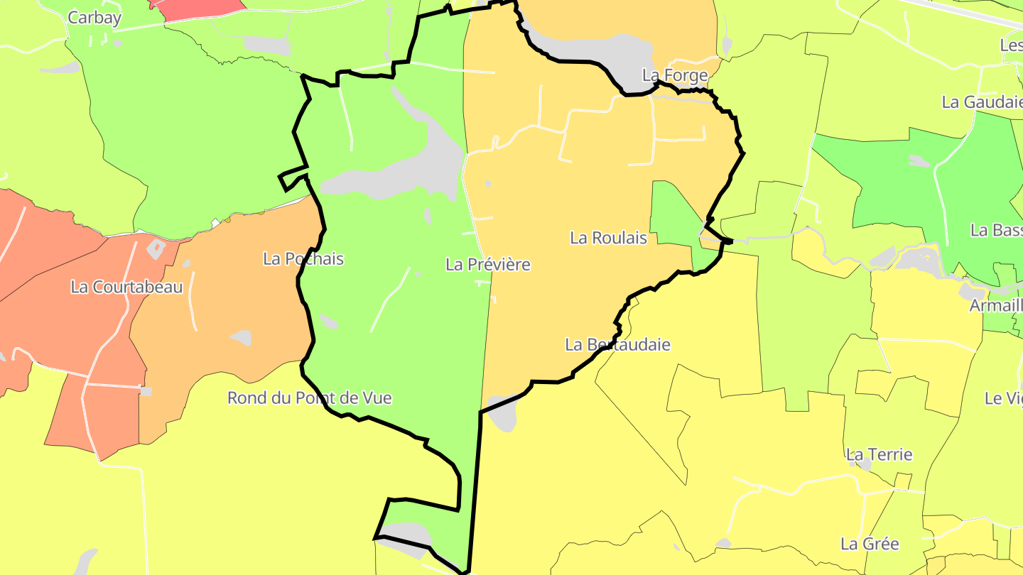 Carte des prix de l'immobilier La Prévière