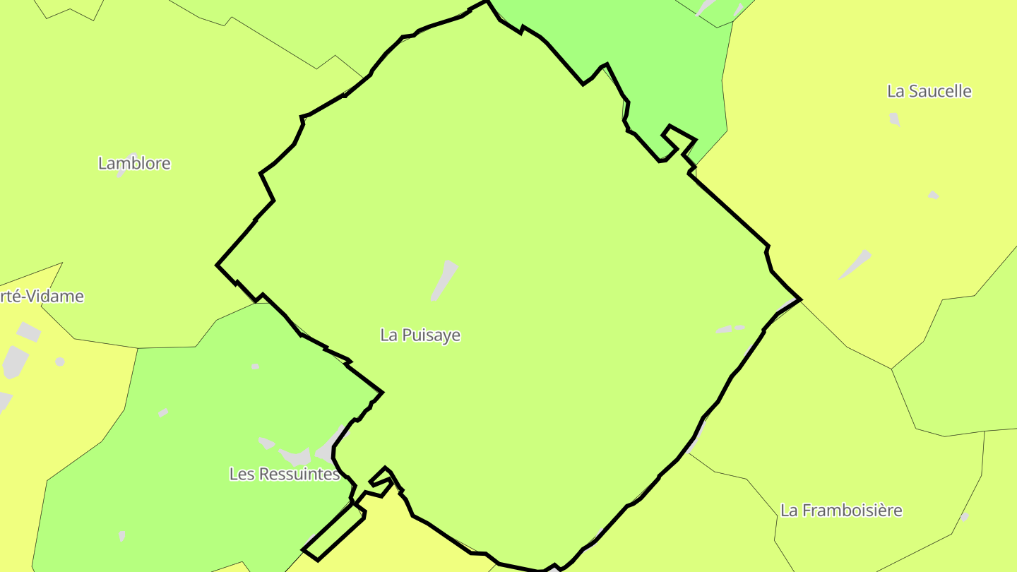 Carte des prix de l'immobilier La Puisaye