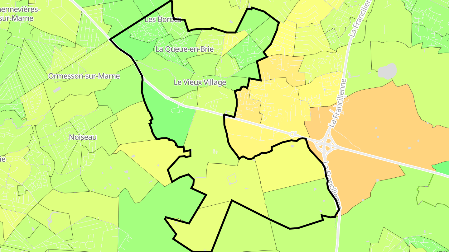 Carte des prix de l'immobilier La Queue-en-Brie