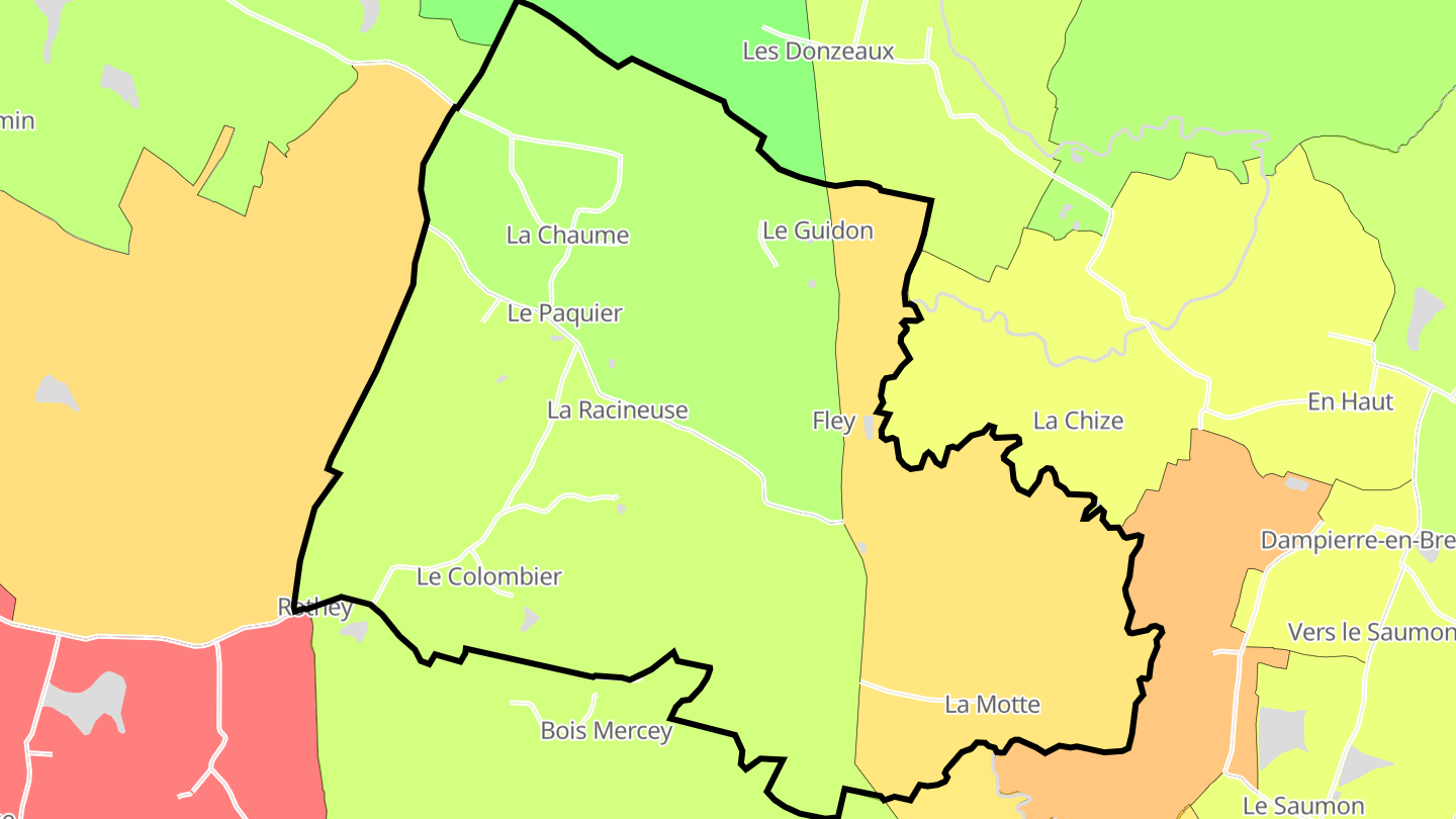 Carte des prix de l'immobilier La Racineuse