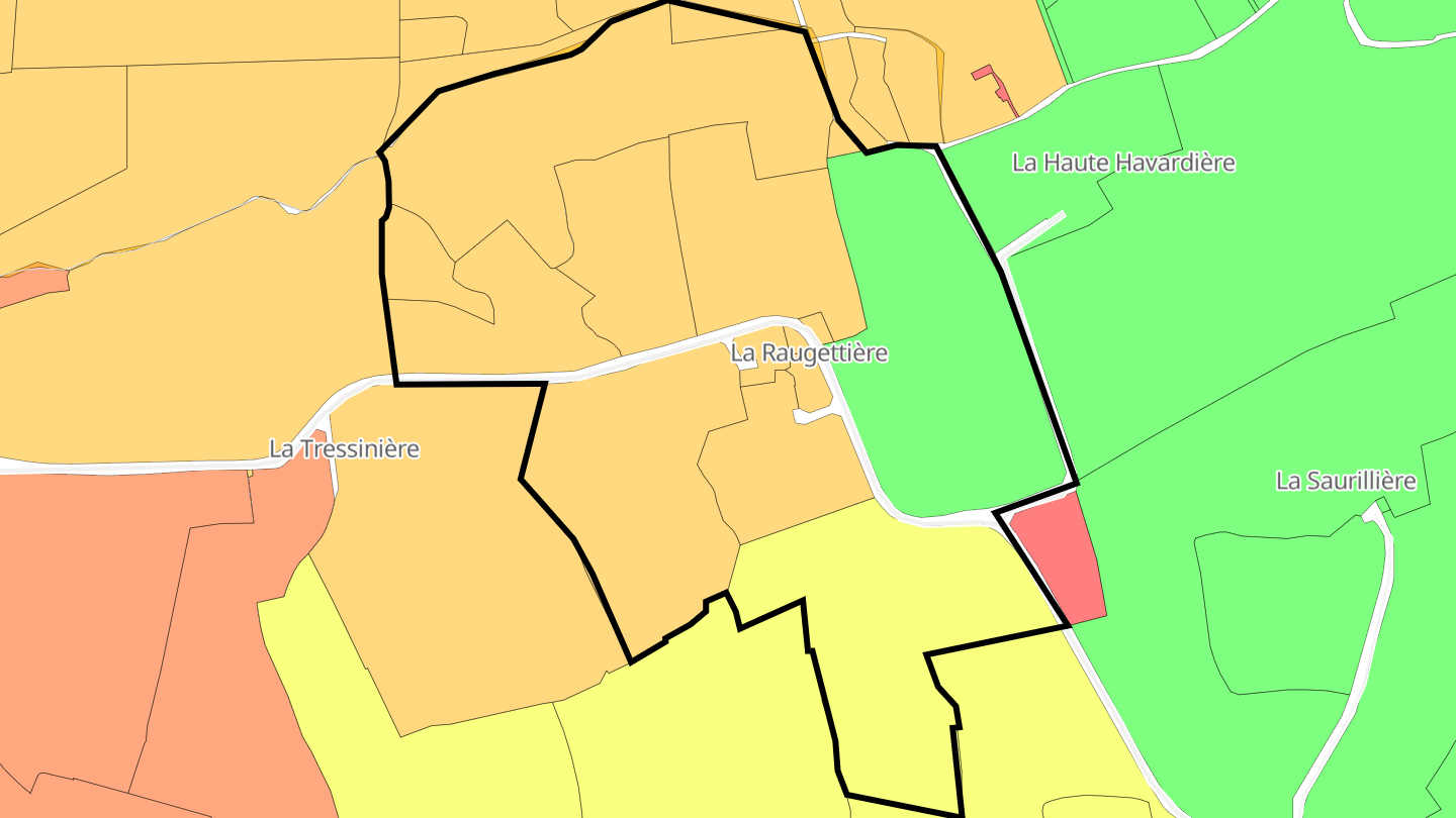 Carte des prix de l'immobilier La Raugettière