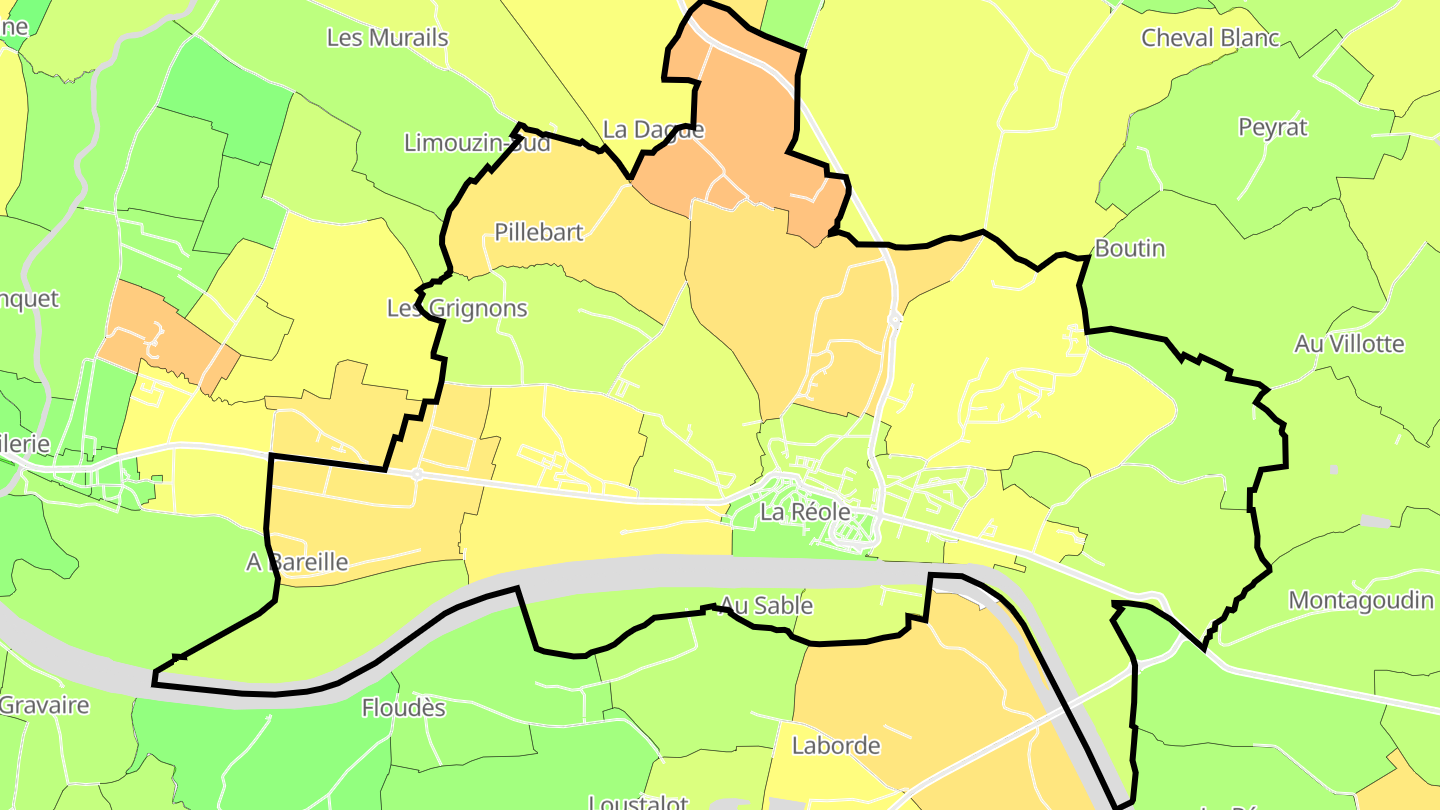 Carte des prix de l'immobilier La Réole