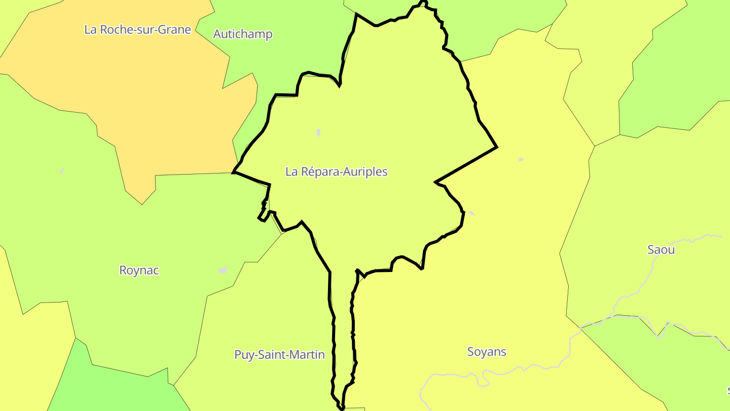 Carte des prix de l'immobilier La Répara-Auriples
