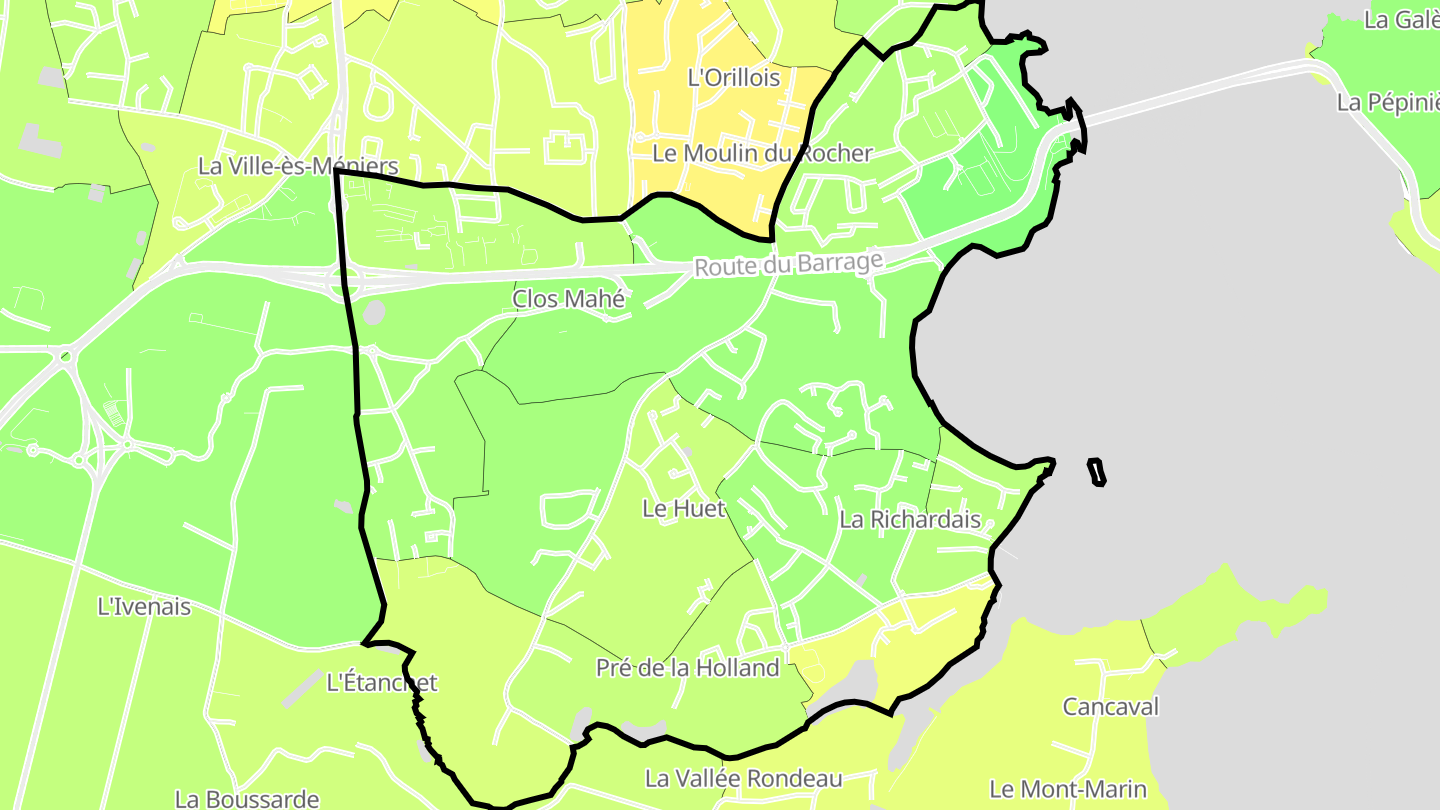 Carte des prix de l'immobilier La Richardais