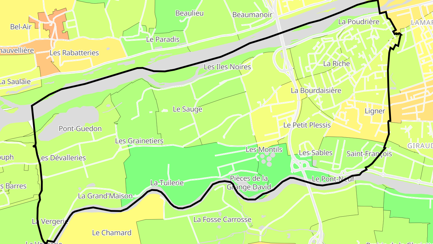Carte des prix de l'immobilier La Riche