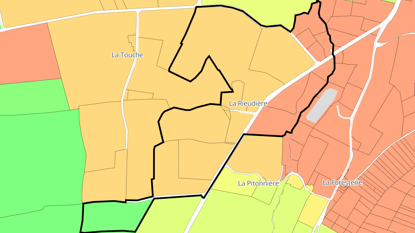 Carte des prix de l'immobilier La Rieudière