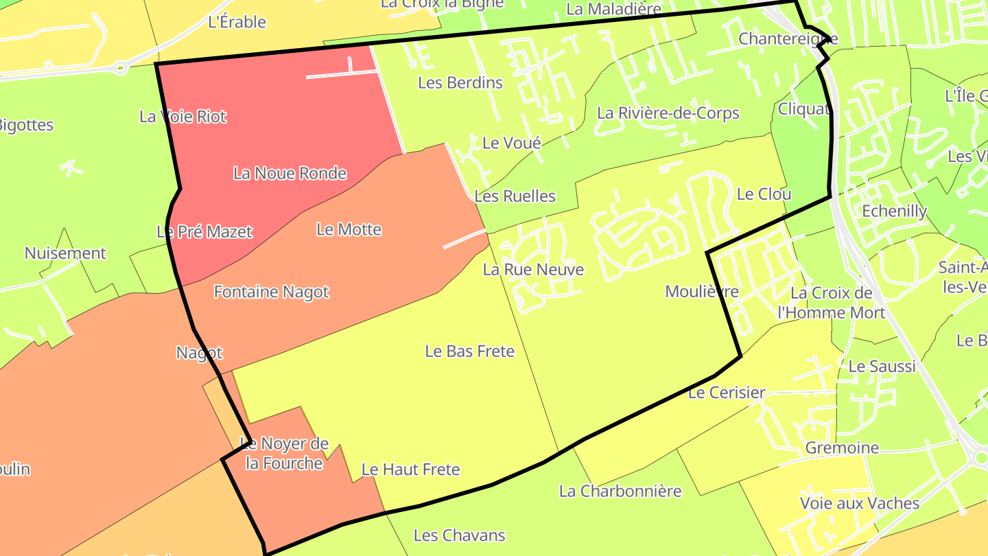 Carte des prix de l'immobilier La Rivière-de-Corps