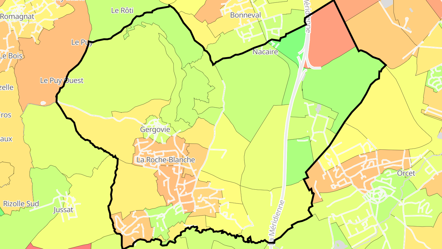 Carte des prix de l'immobilier La Roche-Blanche
