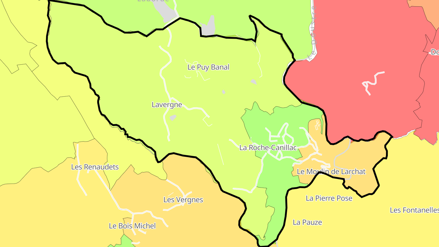 Carte des prix de l'immobilier La Roche-Canillac