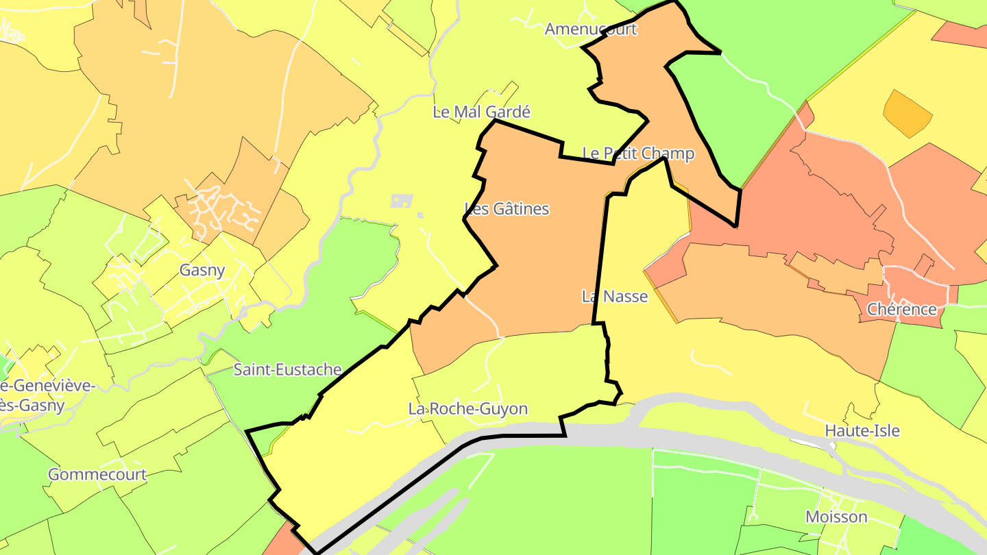 Carte des prix de l'immobilier La Roche-Guyon