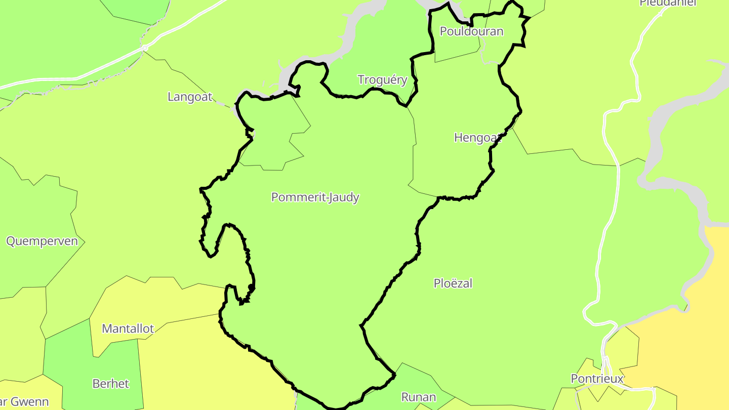 Carte des prix de l'immobilier La Roche-Jaudy