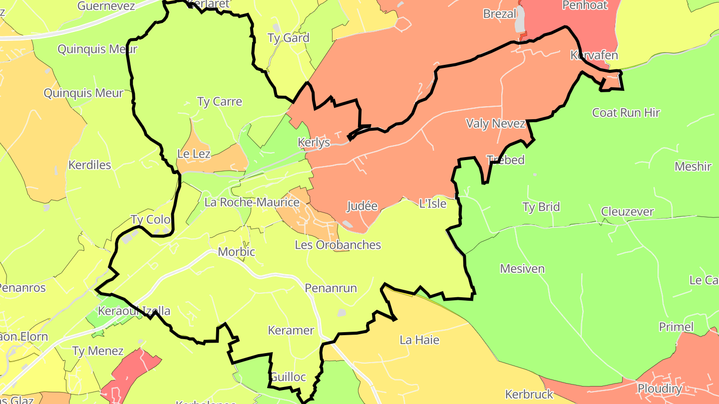 Carte des prix de l'immobilier La Roche-Maurice
