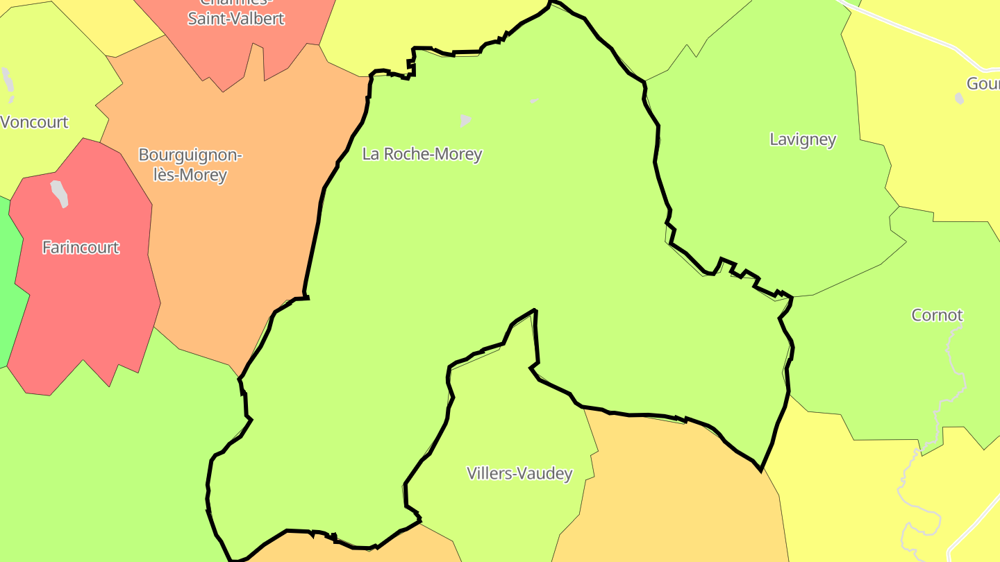 Carte des prix de l'immobilier La Roche-Morey