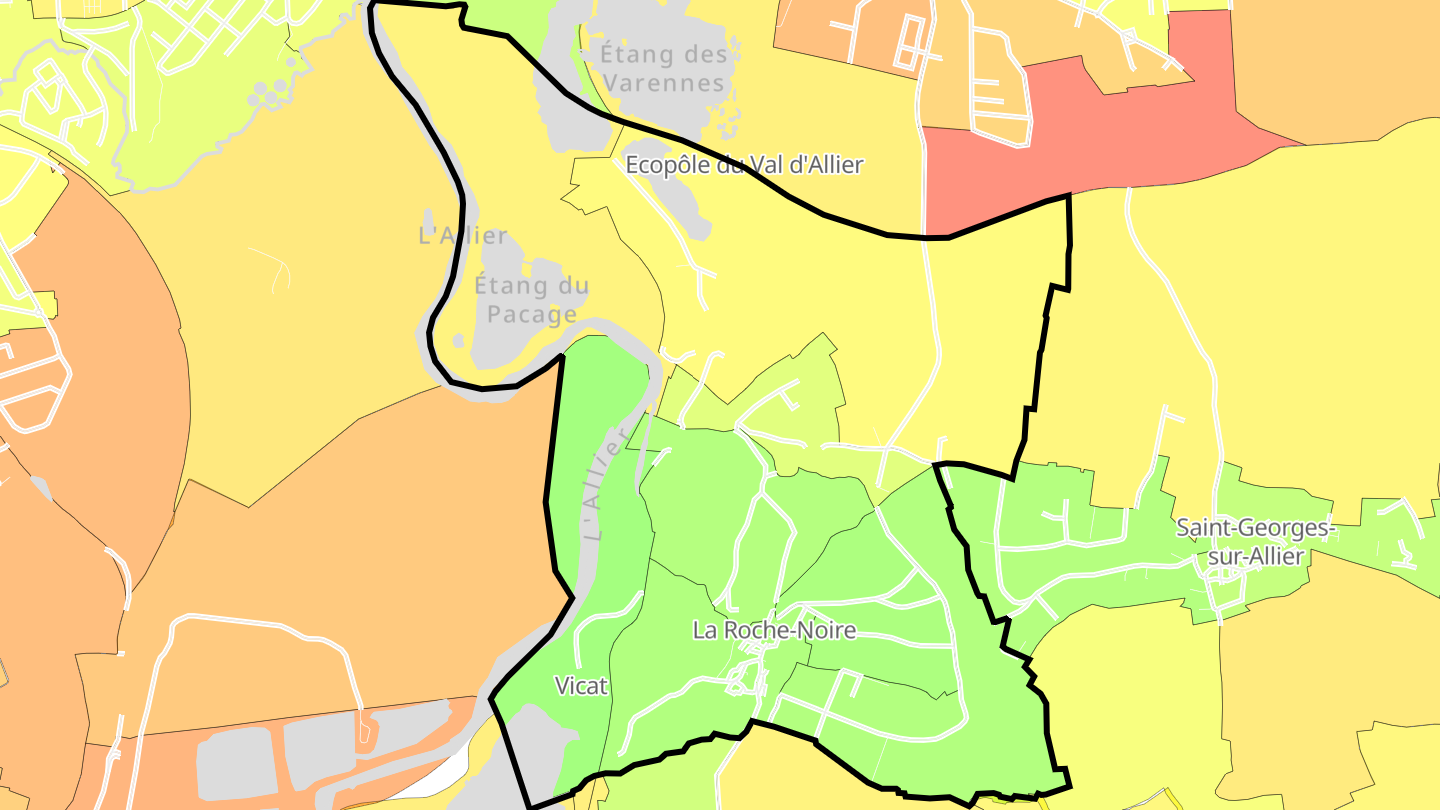 Carte des prix de l'immobilier La Roche-Noire