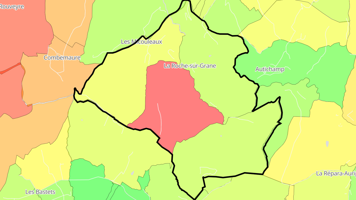Carte des prix de l'immobilier La Roche-sur-Grane