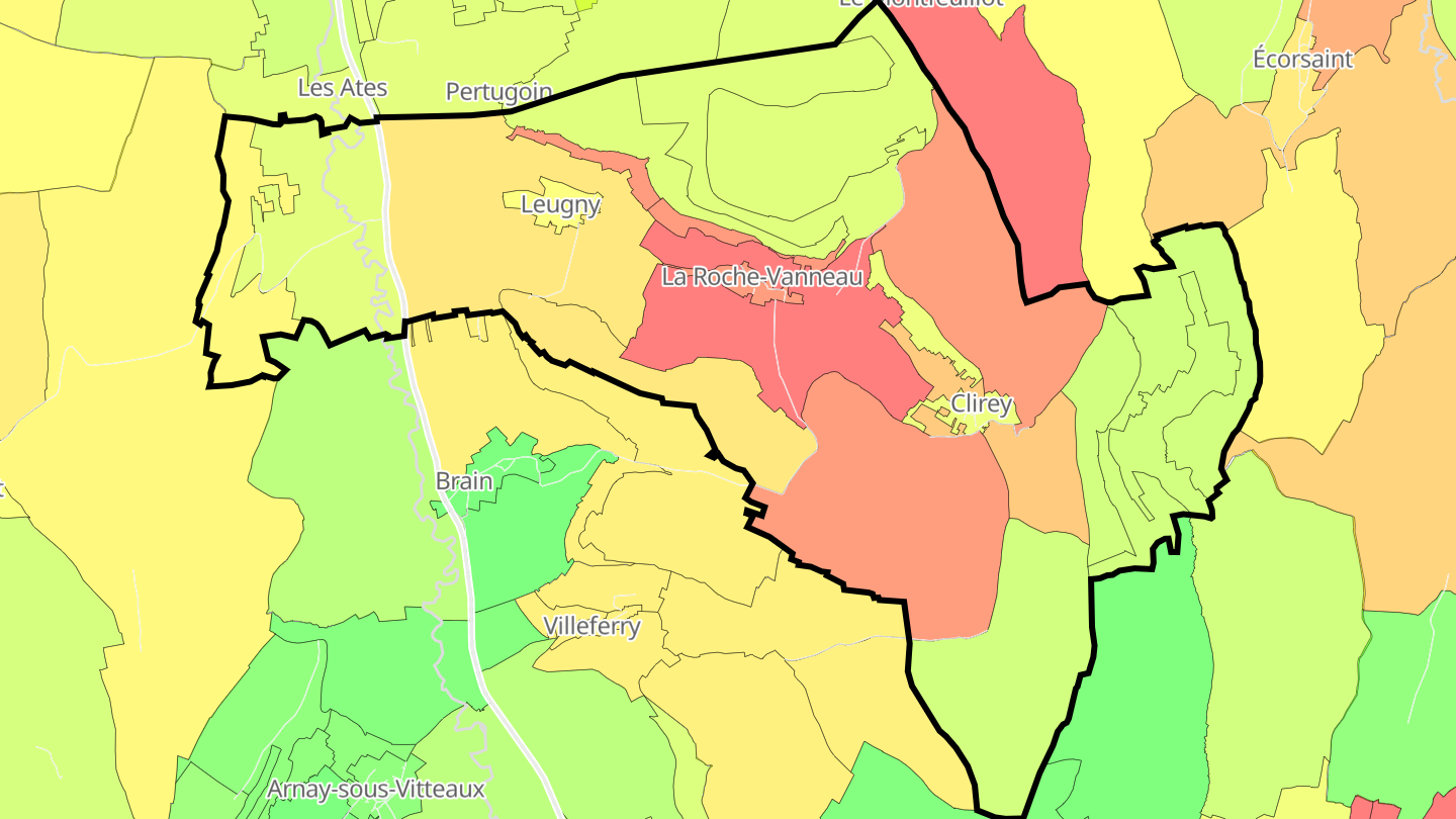 Carte des prix de l'immobilier La Roche-Vanneau
