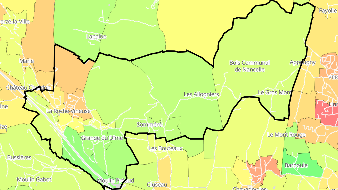 Carte des prix de l'immobilier La Roche-Vineuse