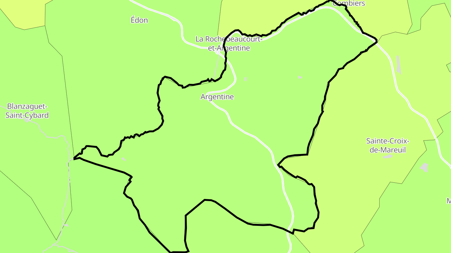 Carte des prix de l'immobilier La Rochebeaucourt-et-Argentine