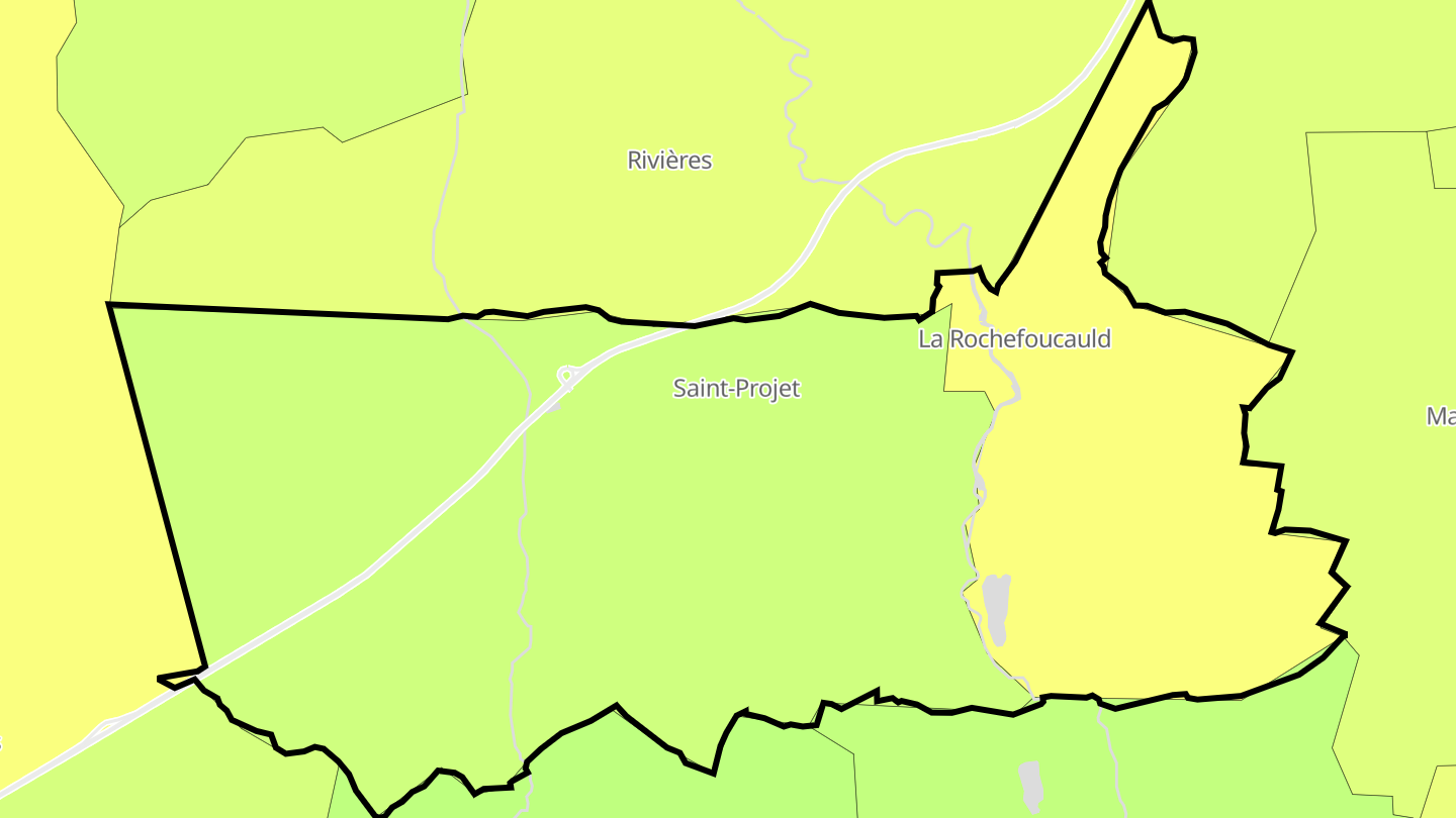 Carte des prix de l'immobilier La Rochefoucauld-en-Angoumois