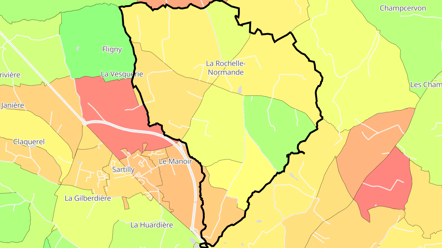 Carte des prix de l'immobilier La Rochelle-Normande