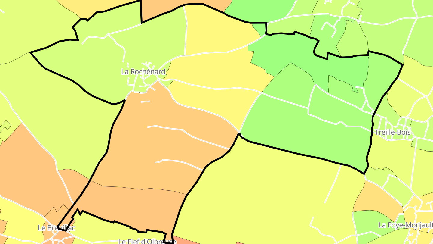 Carte des prix de l'immobilier La Rochénard