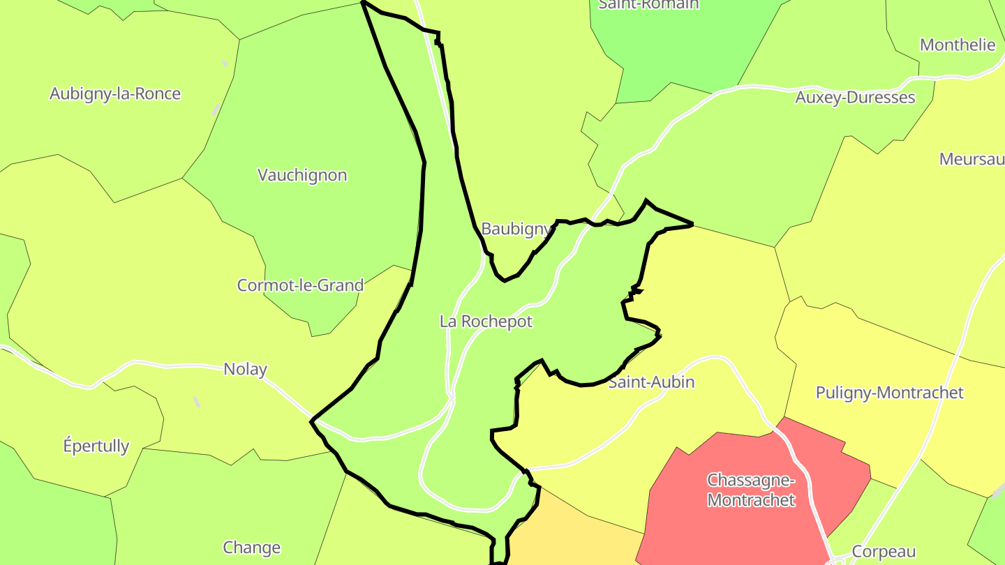 Carte des prix de l'immobilier La Rochepot