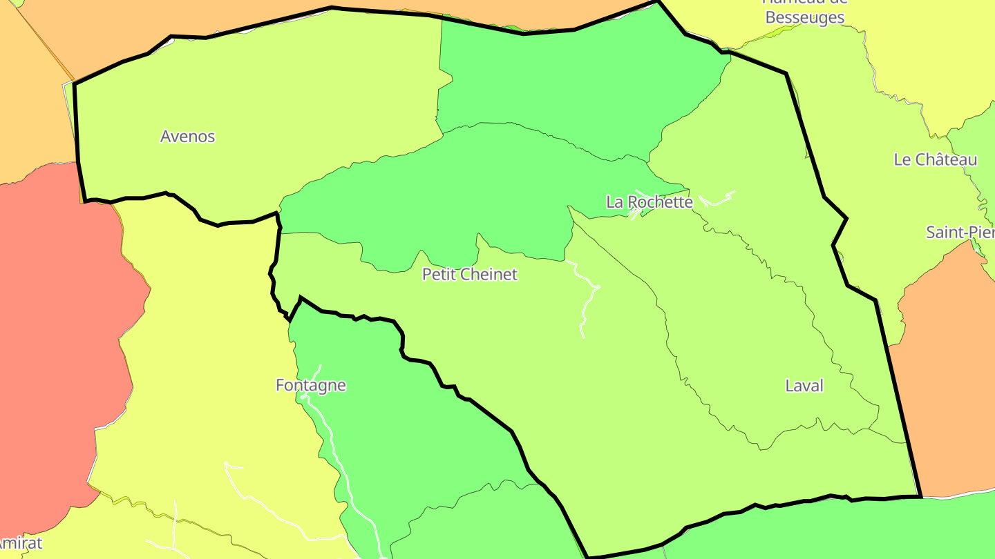 Carte des prix de l'immobilier La Rochette