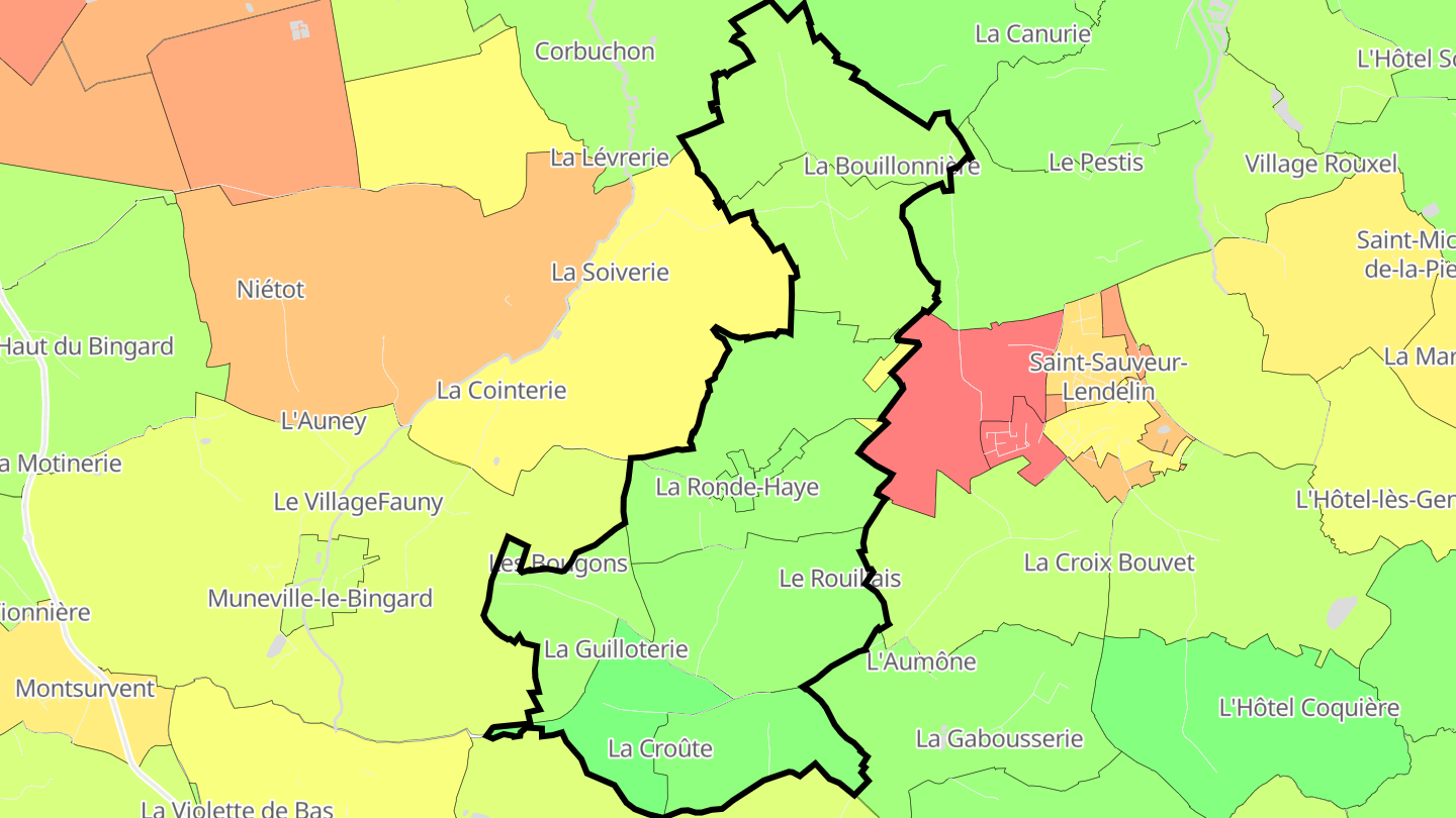 Carte des prix de l'immobilier La Ronde-Haye
