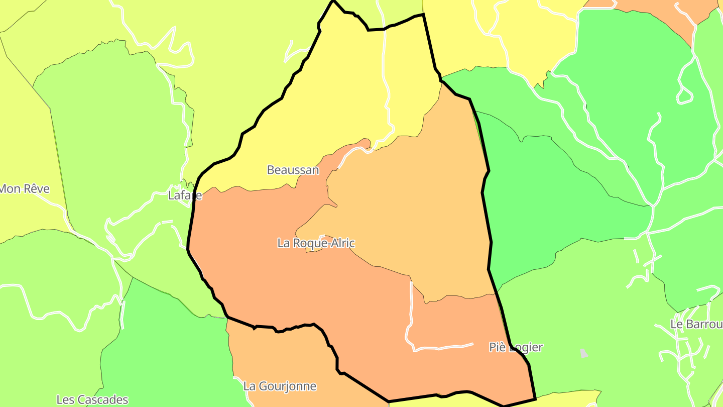 Carte des prix de l'immobilier La Roque-Alric