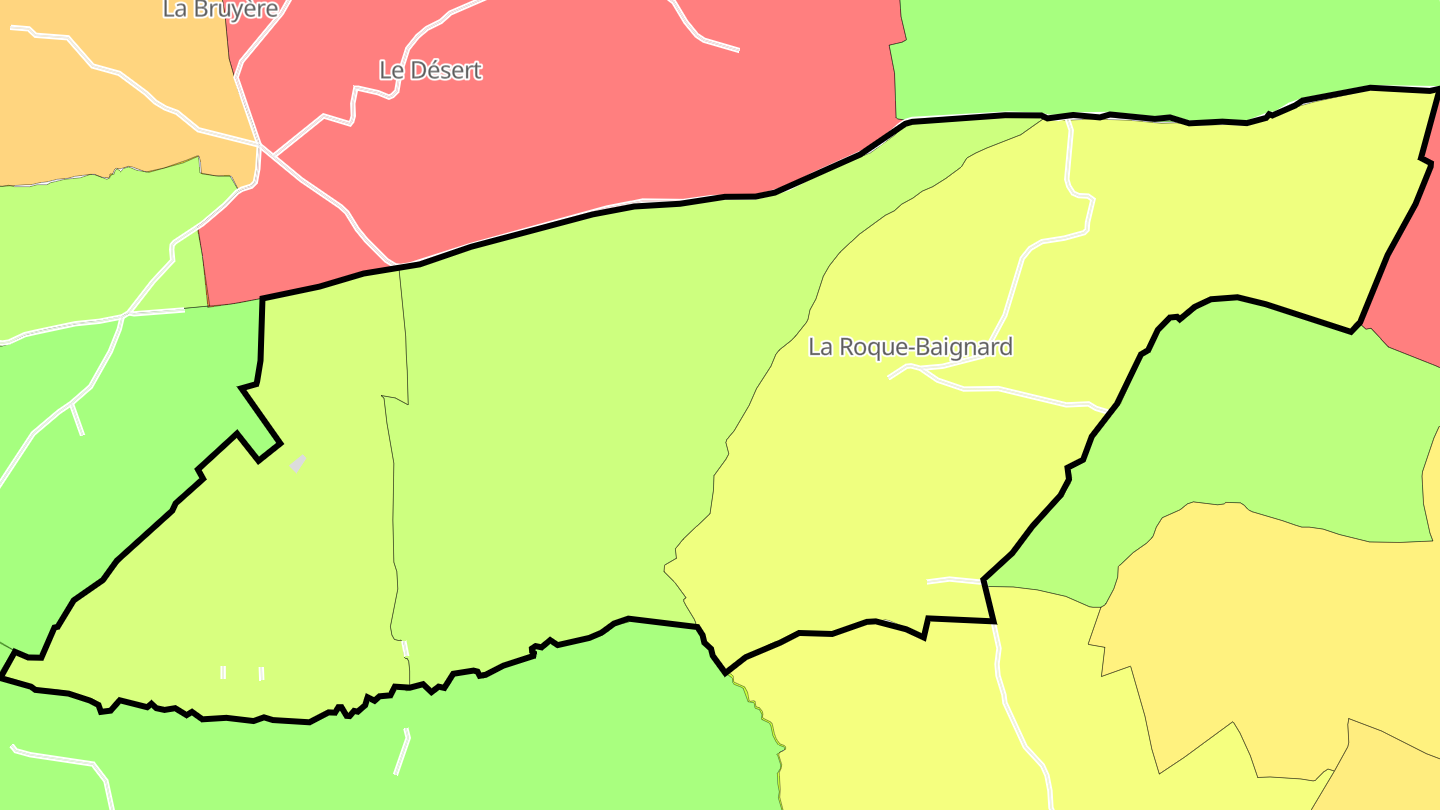 Carte des prix de l'immobilier La Roque-Baignard