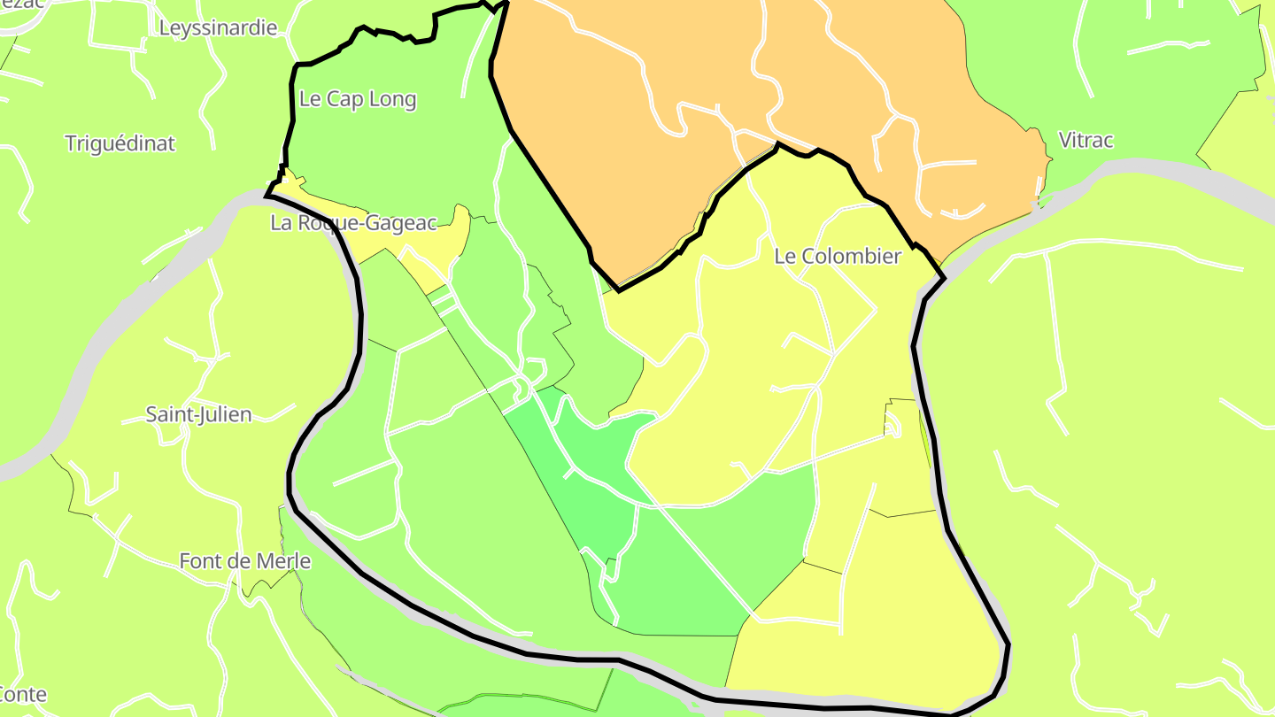 Carte des prix de l'immobilier La Roque-Gageac