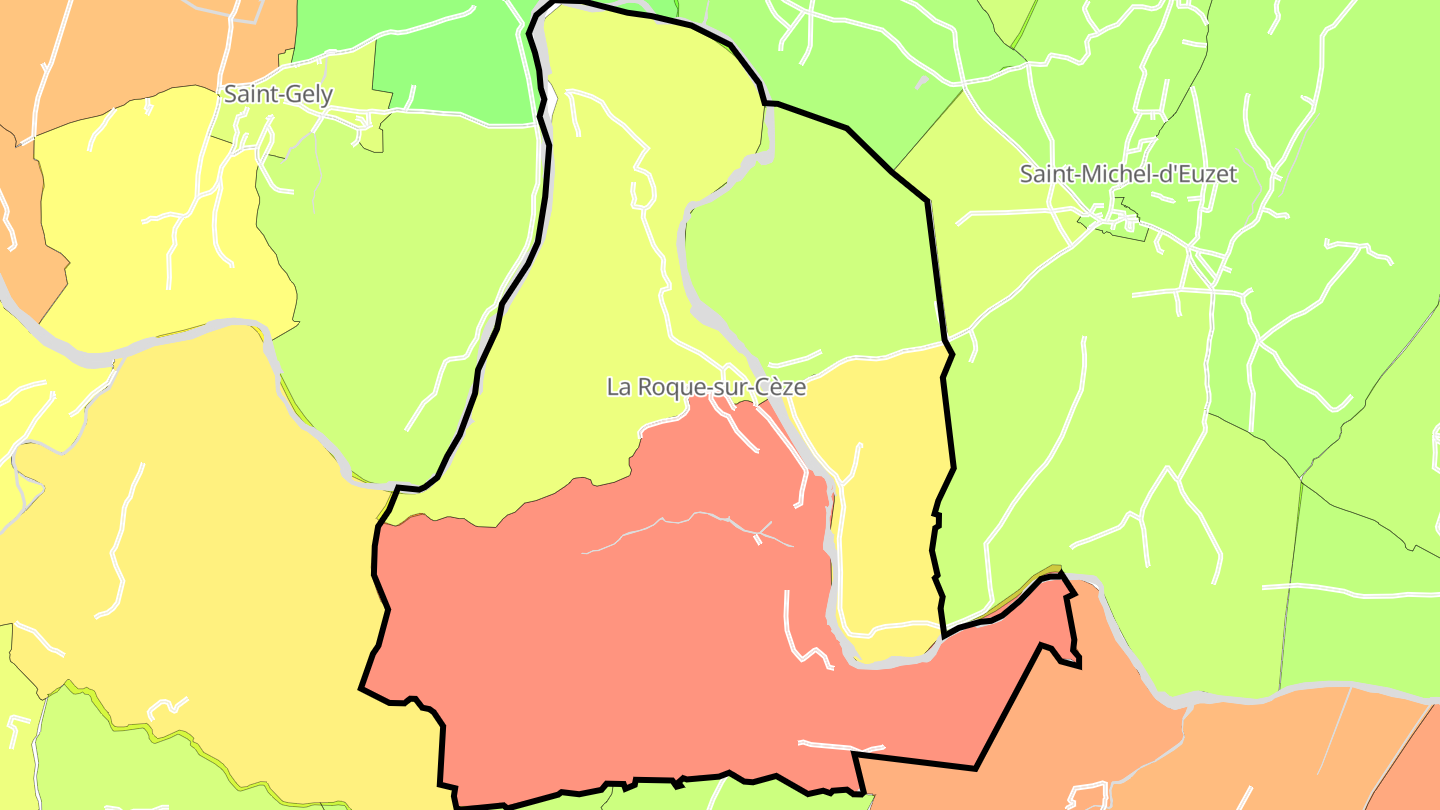 Carte des prix de l'immobilier La Roque-sur-Cèze