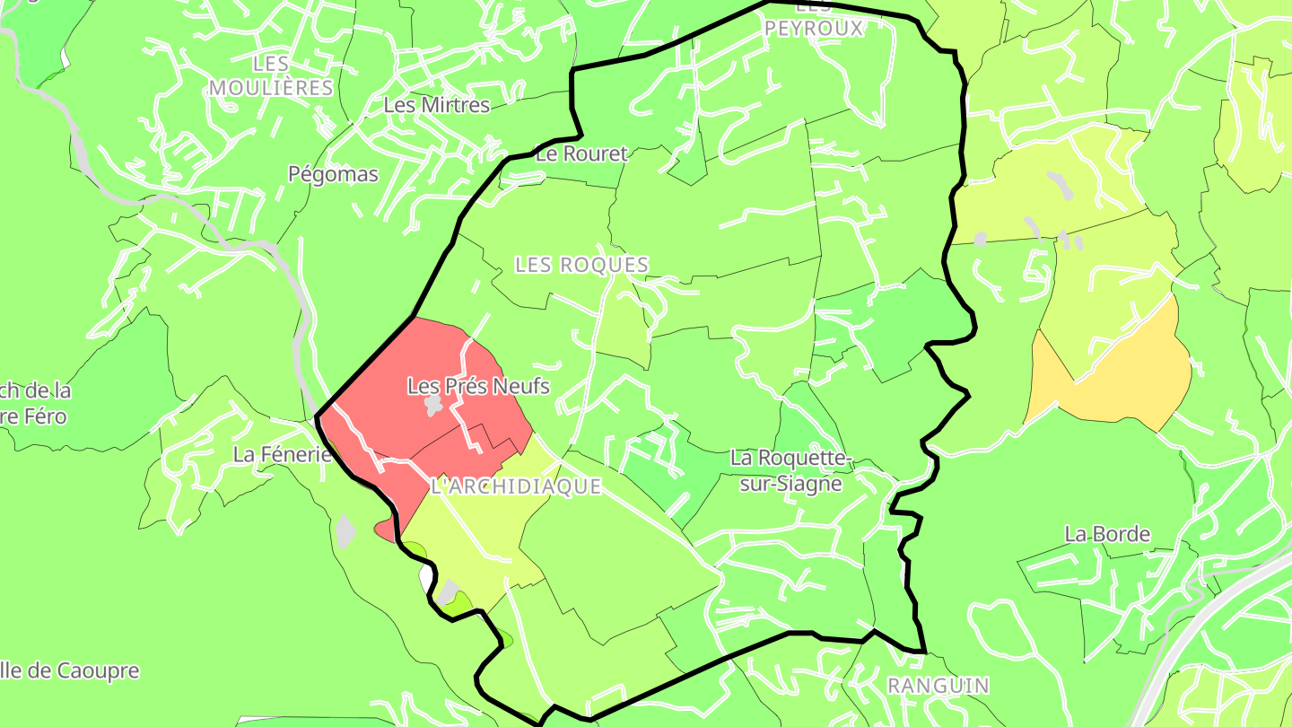 Carte des prix de l'immobilier La Roquette-sur-Siagne
