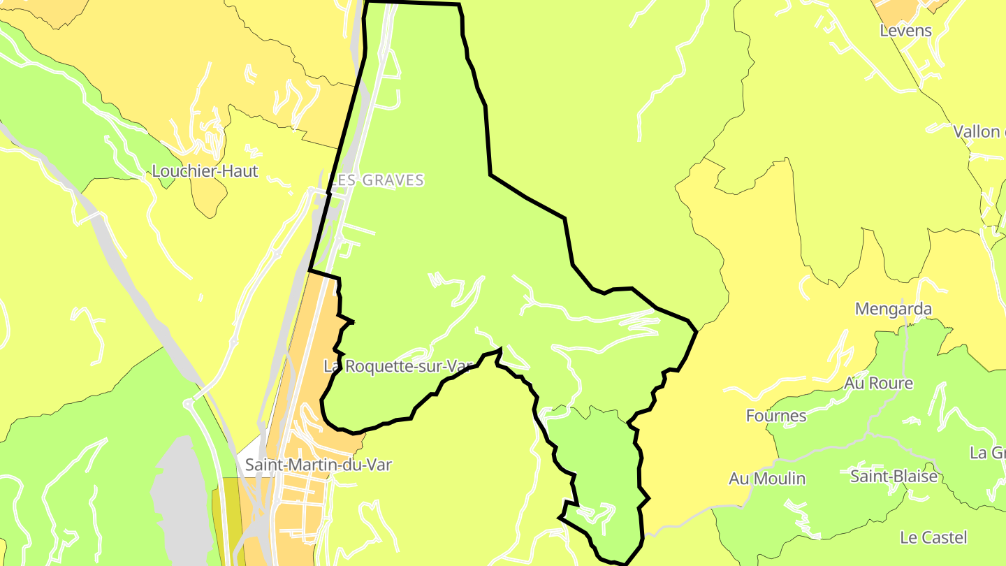 Carte des prix de l'immobilier La Roquette-sur-Var
