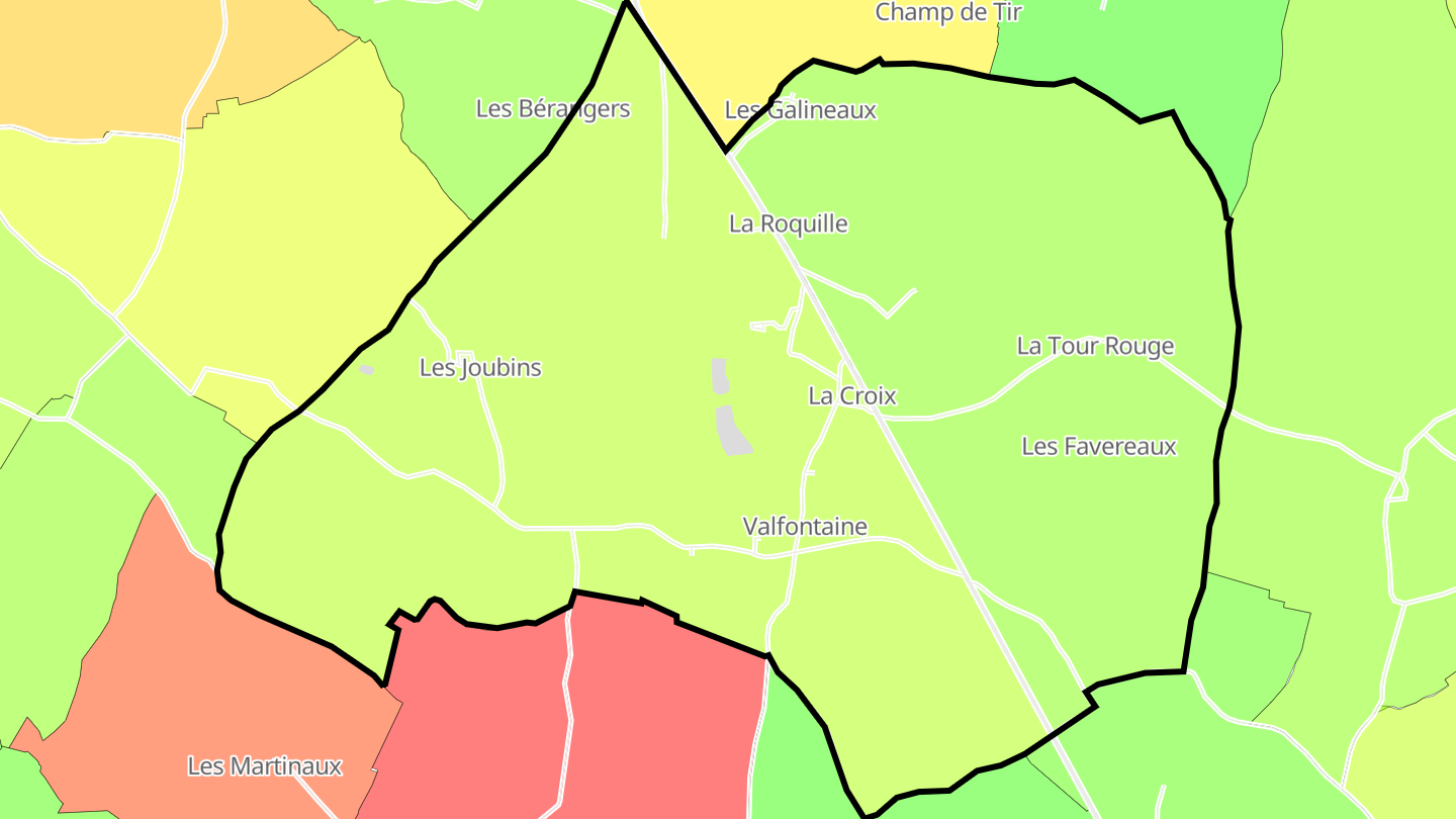 Carte des prix de l'immobilier La Roquille