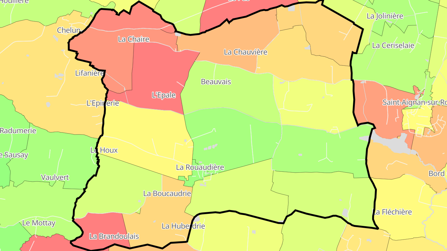 Carte des prix de l'immobilier La Rouaudière