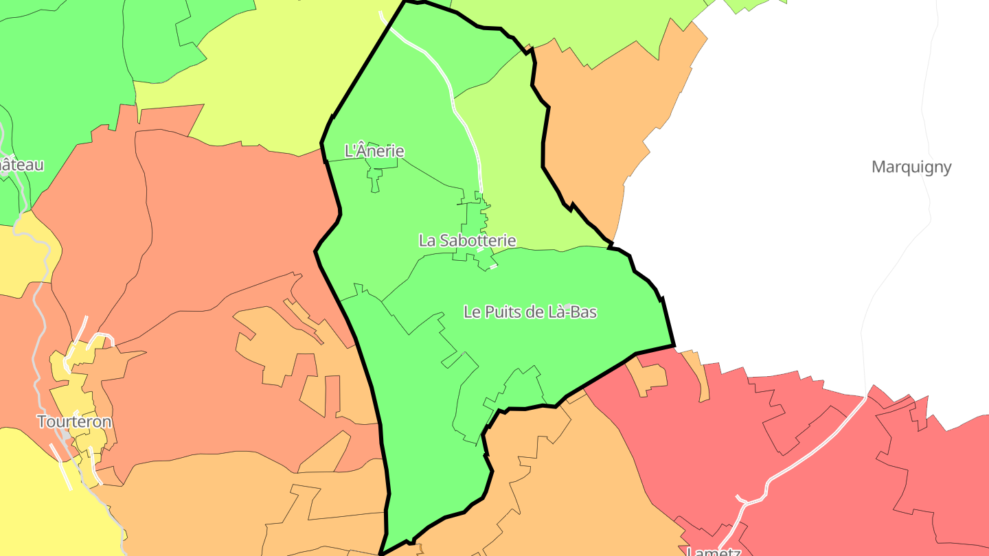 Carte des prix de l'immobilier La Sabotterie
