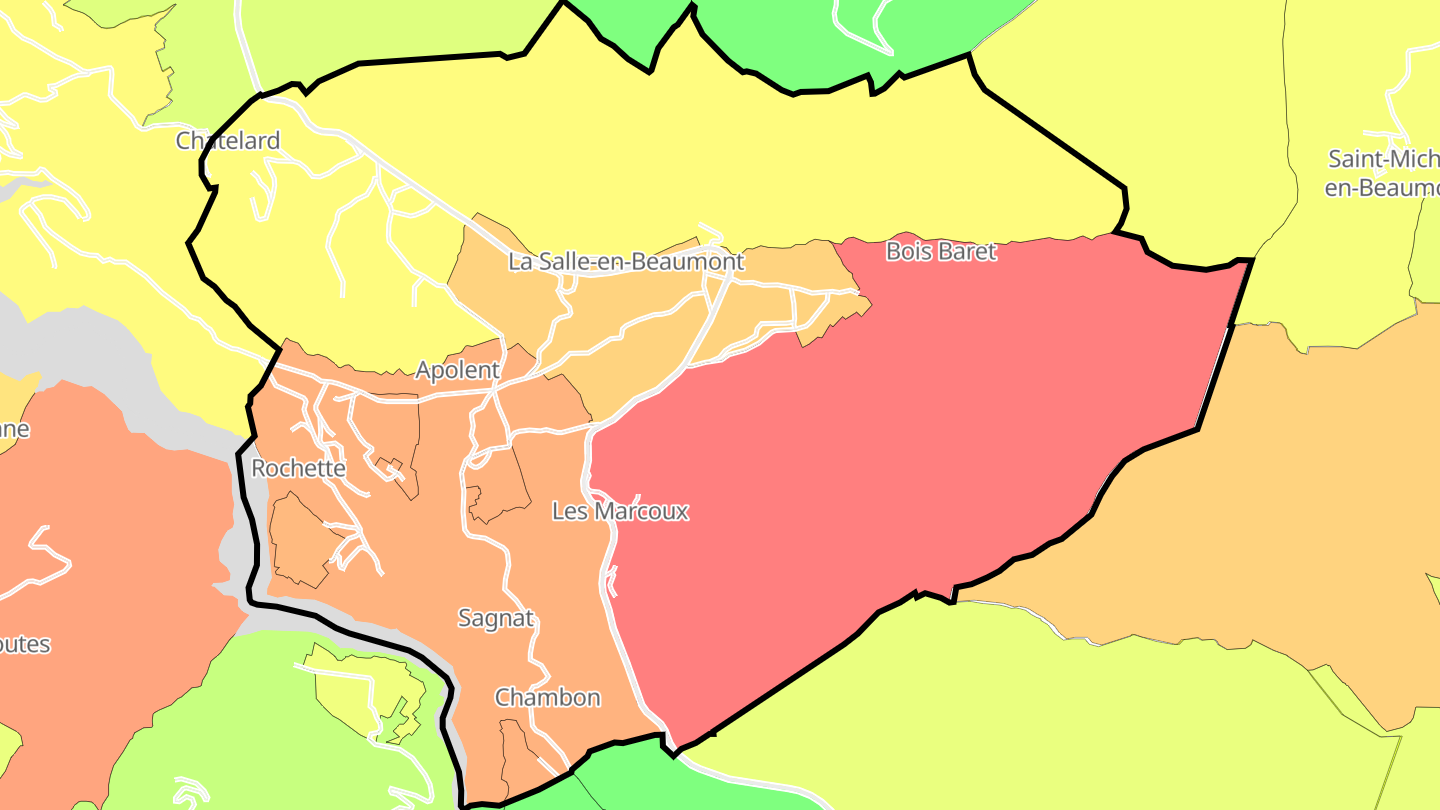 Carte des prix de l'immobilier La Salle-en-Beaumont