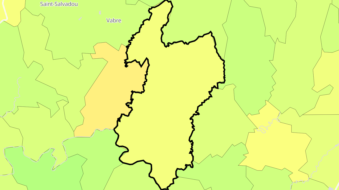 Carte des prix de l'immobilier La Salvetat-Peyralès