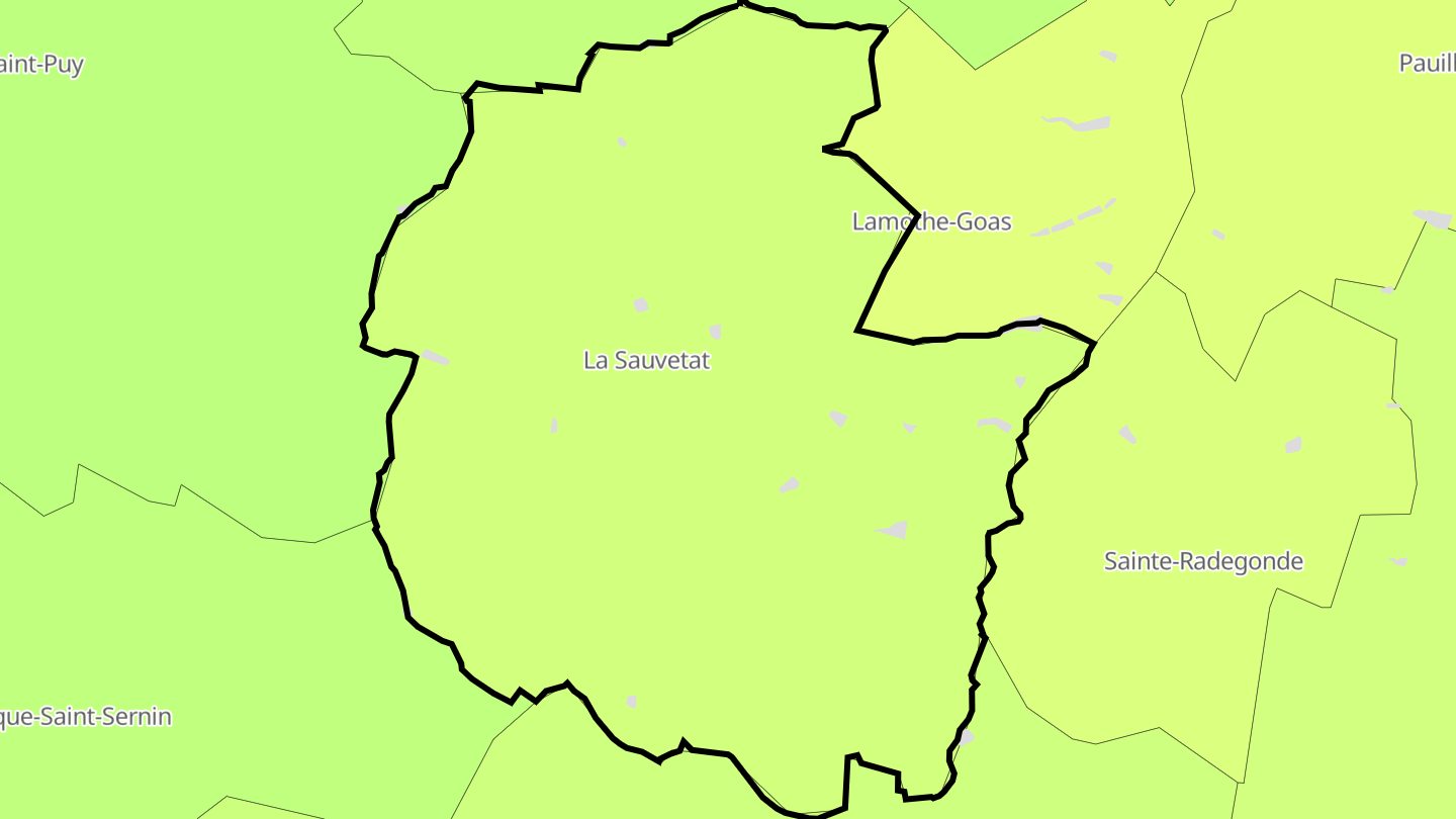 Carte des prix de l'immobilier La Sauvetat