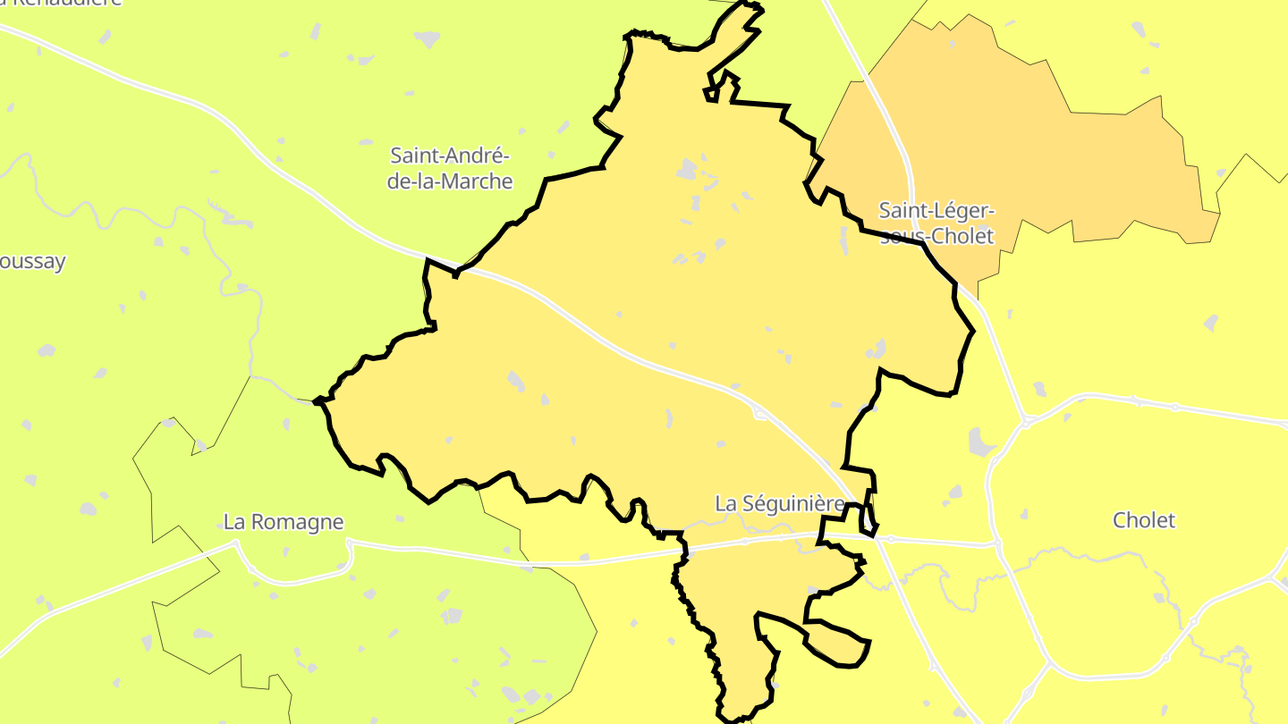 Carte des prix de l'immobilier La Séguinière