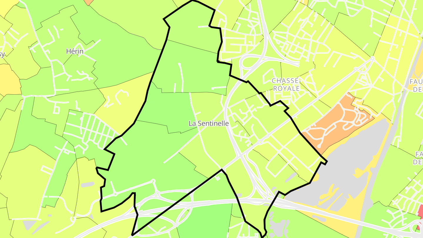 Carte des prix de l'immobilier La Sentinelle
