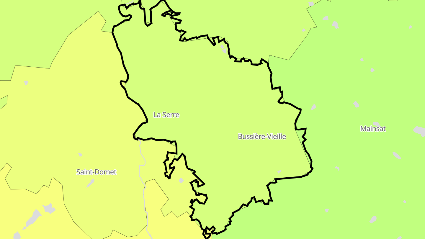 Carte des prix de l'immobilier La Serre-Bussière-Vieille