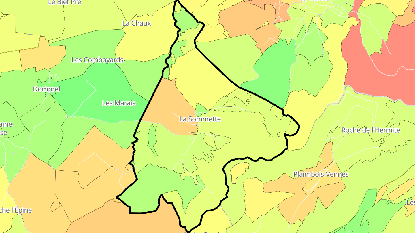 Carte des prix de l'immobilier La Sommette