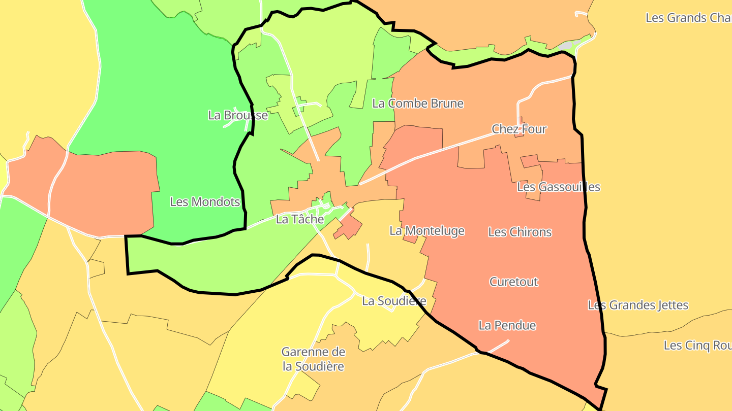 Carte des prix de l'immobilier La Tâche