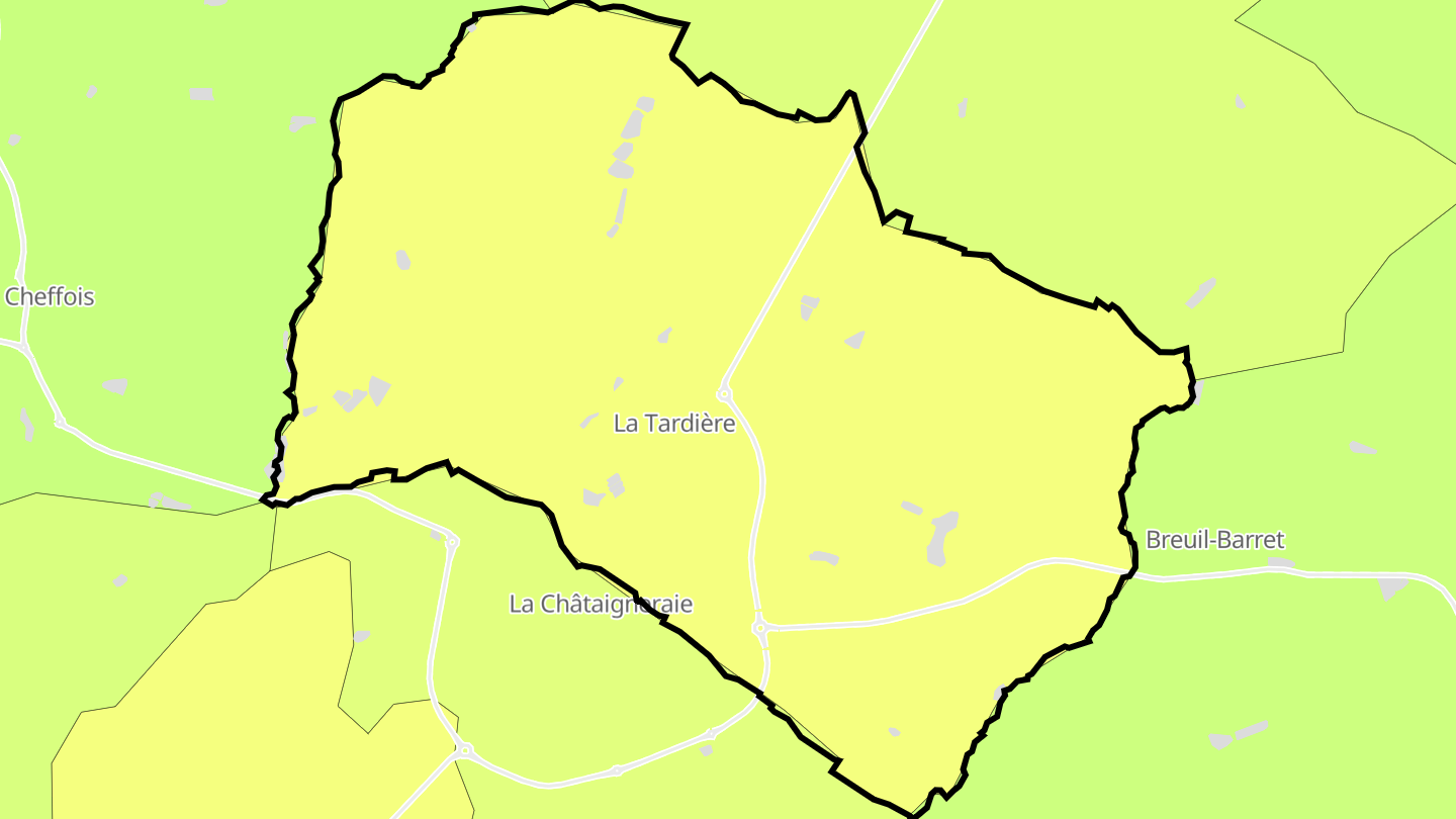 Carte des prix de l'immobilier La Tardière