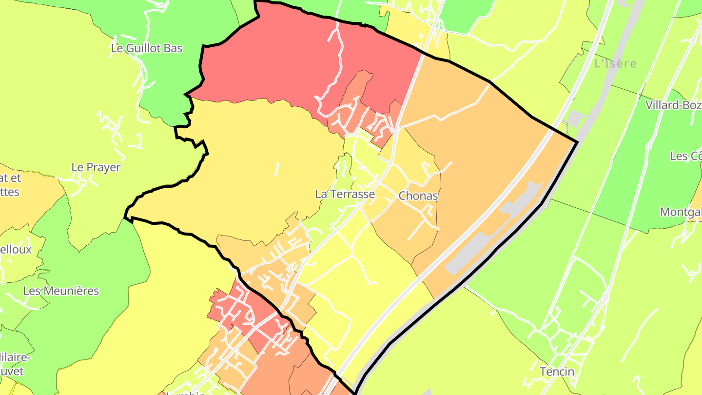 Carte des prix de l'immobilier La Terrasse
