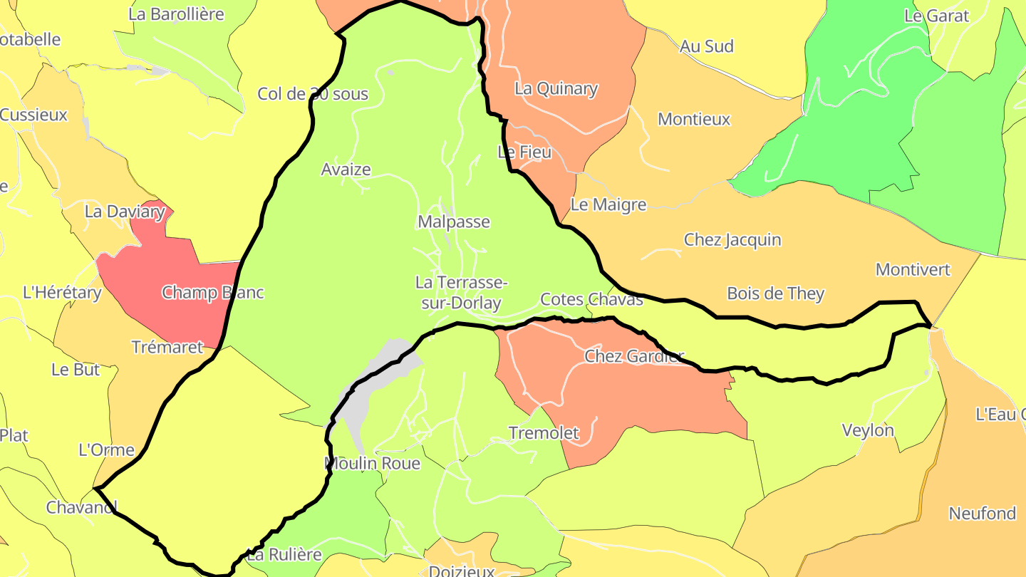 Carte des prix de l'immobilier La Terrasse-sur-Dorlay