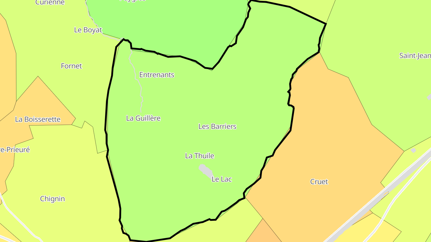 Carte des prix de l'immobilier La Thuile