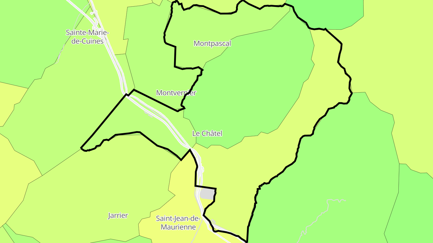 Carte des prix de l'immobilier La Tour-en-Maurienne